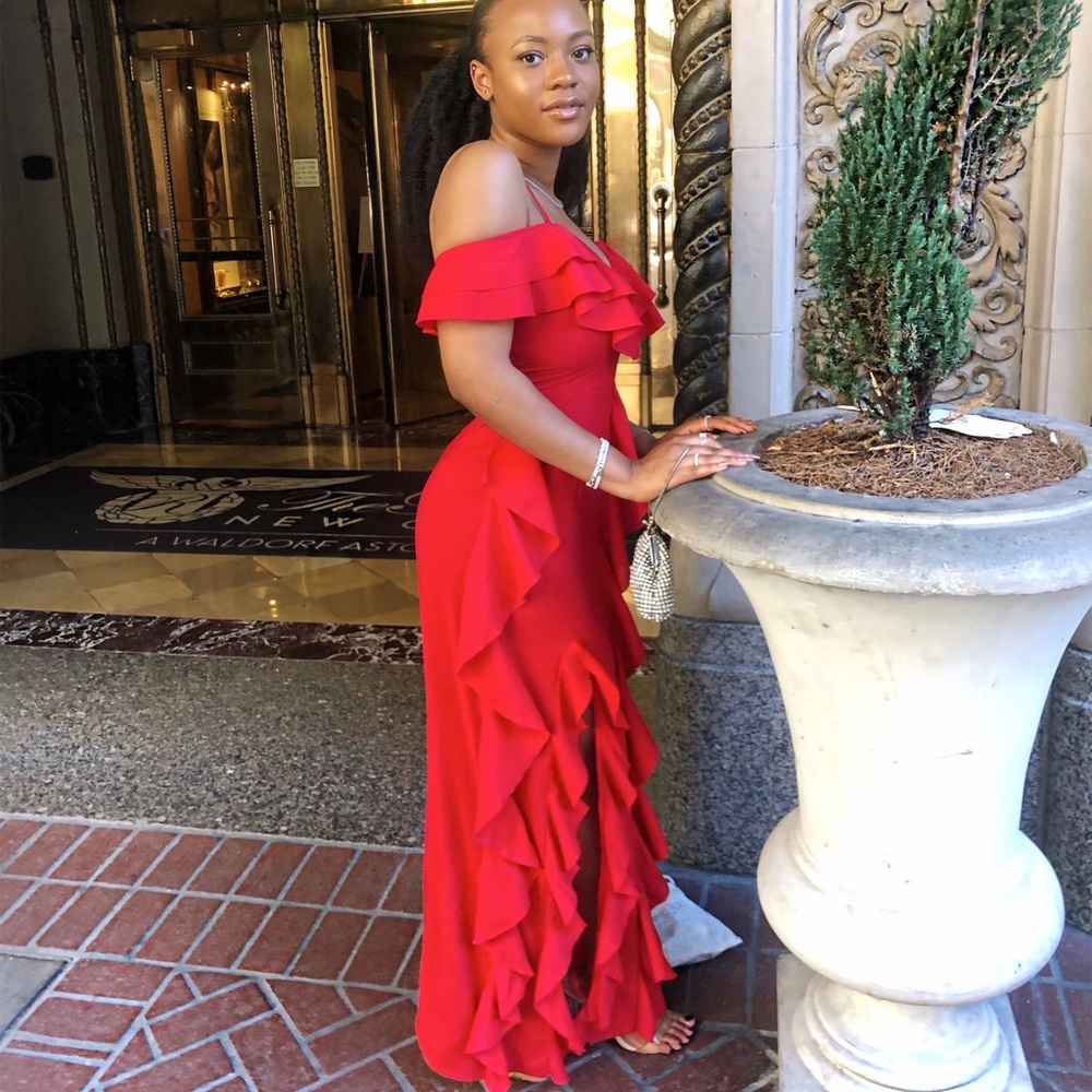 PLT Red Ruffle Dress